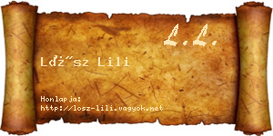 Lősz Lili névjegykártya